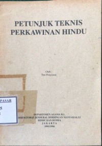 Image of PETUNJUK TEKNIS PERKAWINAN HINDU