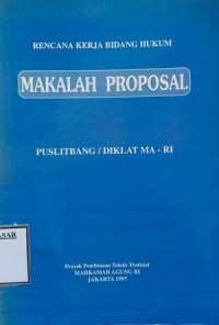 Image of RENCANA KERJA BIDANG HUKUM MAKALAH PROPOSAL